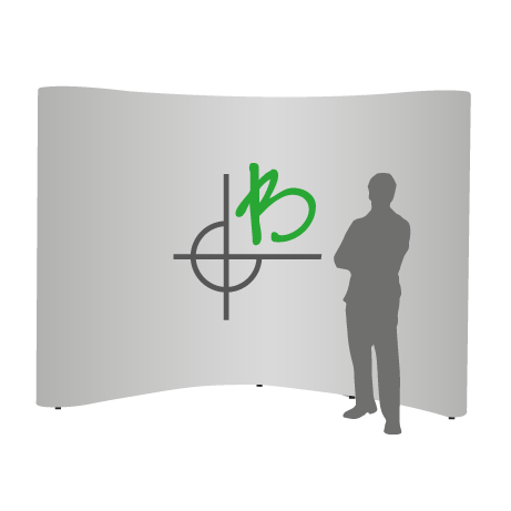 Pop-Up Faltwand | 4 x 3 Felder gebogen | einseitig bedruckt