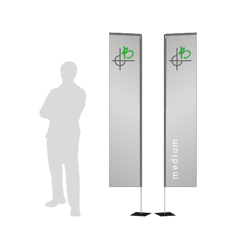 Beachflag Rechteck | Medium (300 cm) | beidseitig bedruckt