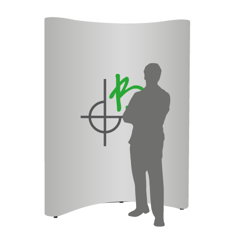 Pop-Up Faltwand | 2 x 3 Felder gebogen | einseitig bedruckt