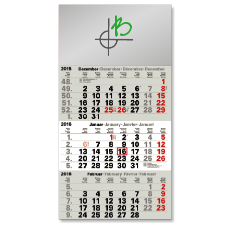 3-Monatskalender für das Folgejahr
