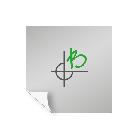 Aufkleber Polymer 2D - weiß und transparent