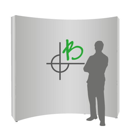 Textilfaltwand | 3 x 3 Felder gebogen | einseitig bedruckt