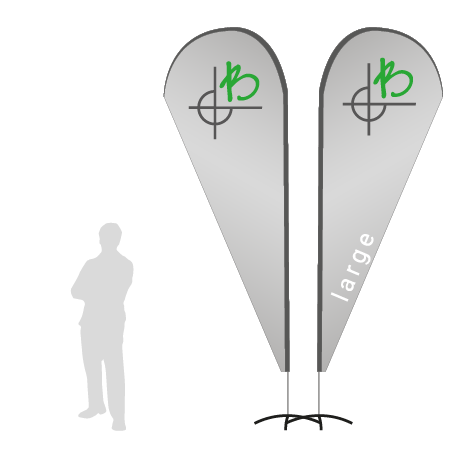 Beachflag Drop | Large (350 cm) | beidseitig bedruckt